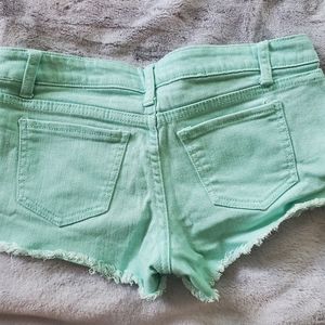 Teal Denim Shorts